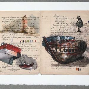 Yves Coladon artiste peintre et graveur. Coques de bois, Côtes d’Armor. Encre et aquarelle.