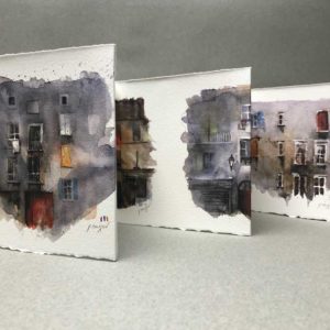 Yves Coladon artiste peintre et graveur. Fenêtres sur cour. Aquarelle et encre.
