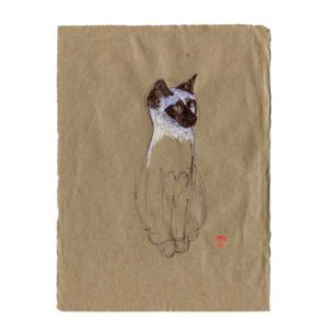 Série des chats du Pérou, le chat N°3, Yves Coladon artiste peintre graveur