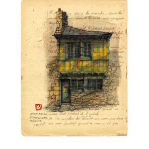 Maison de M. Yvon Le Corre à Tréguier, Yves Coladon artiste peintre graveur
