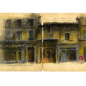 Rue du Bourg à Dieulefit, Yves Coladon artiste peintre graveur