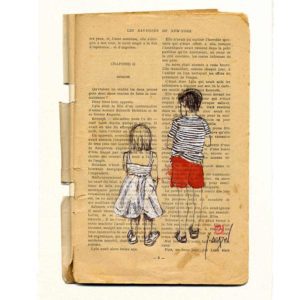 Carte postale. Bas-fonds, aquarelle, Yves Coladon artiste peintre graveur