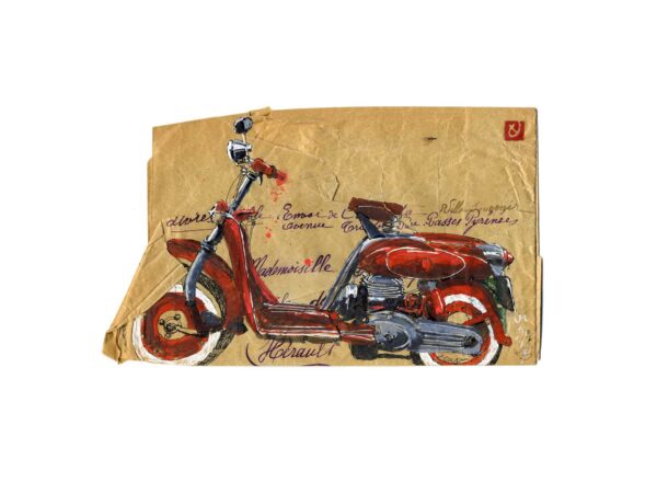 Moto-Rouge-Yves-Coladon-Artiste-Dieulefit-Drome
